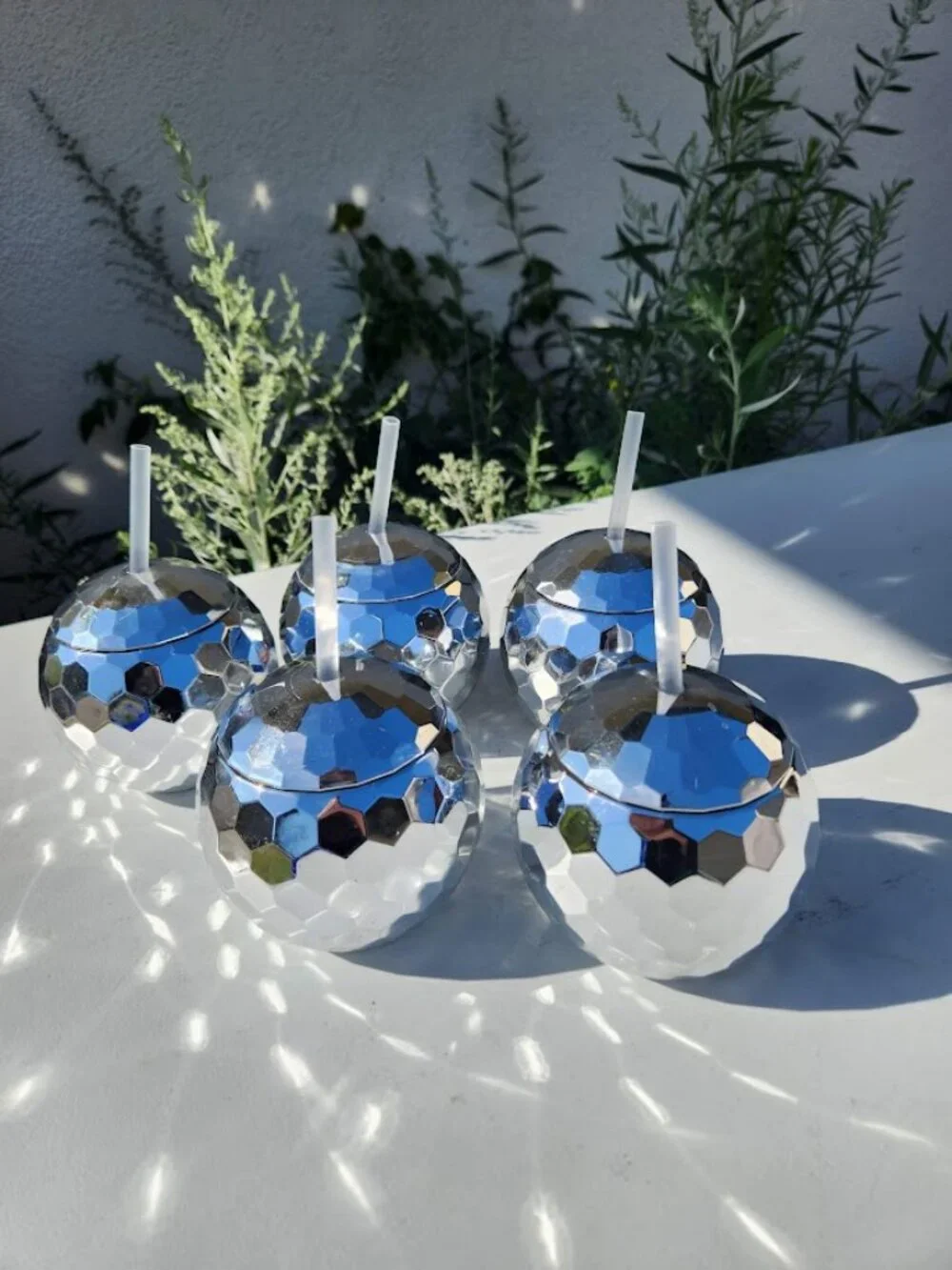 Disco Ball Cups Set of 5 Party Favors Bachelorette Party Birthday Tumblers with